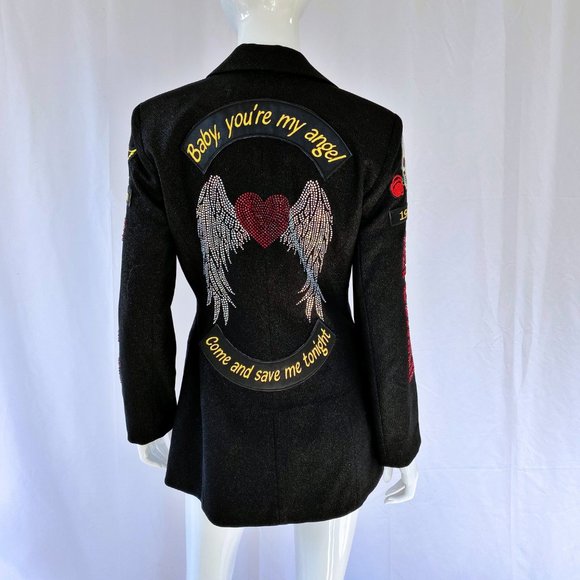 Aerosmith - Angel Rhinestone Black Metallic Jacket - Picture 6 of 8